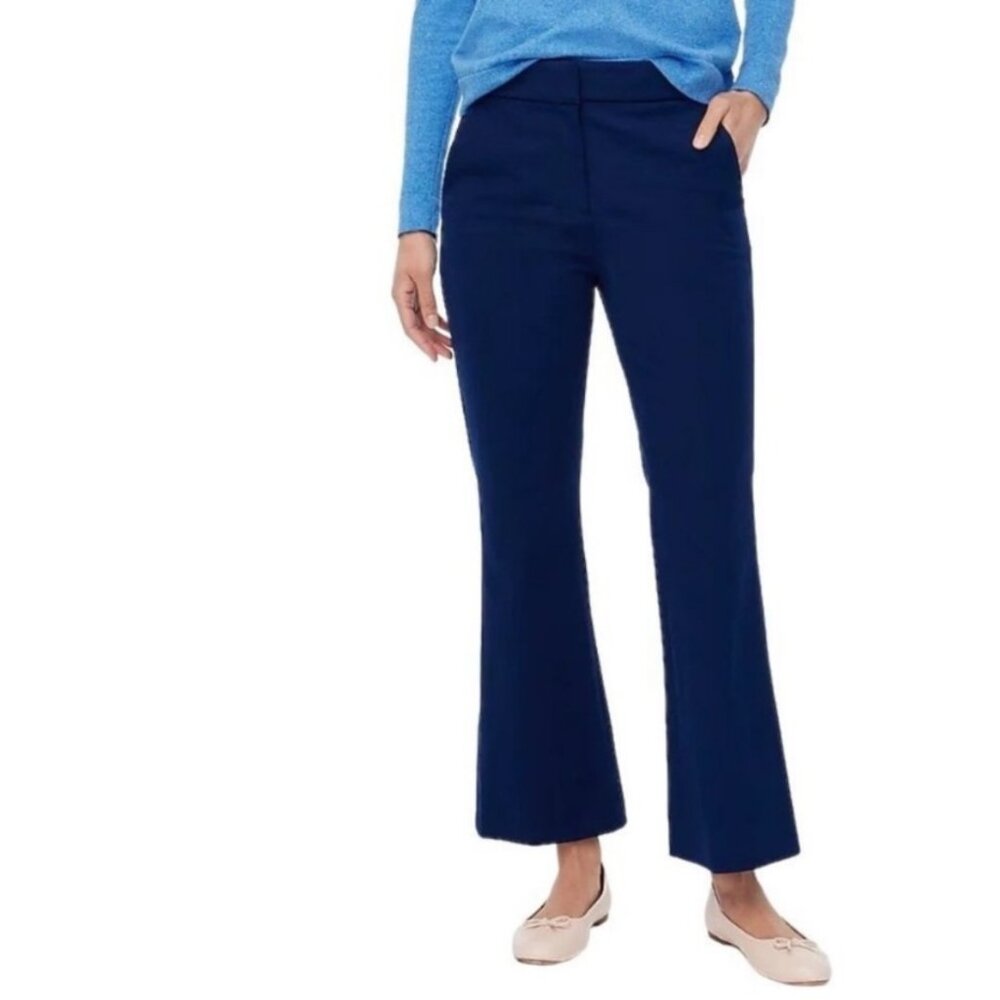 EUC Women's J. CREW Kelsey Flare Ankle‎ Pant Navy | Size 4